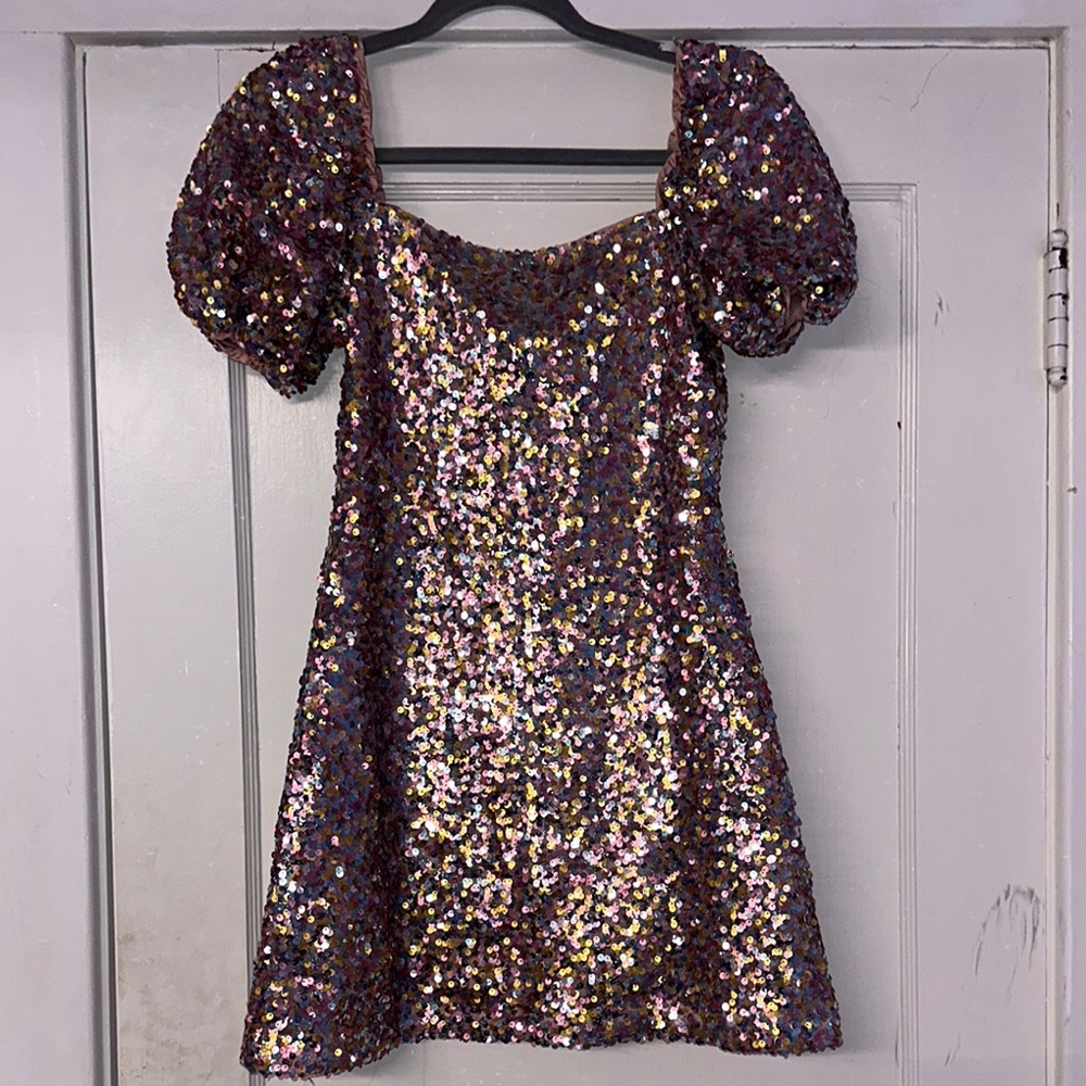 Lulu's Purple Sequin Mini Dress